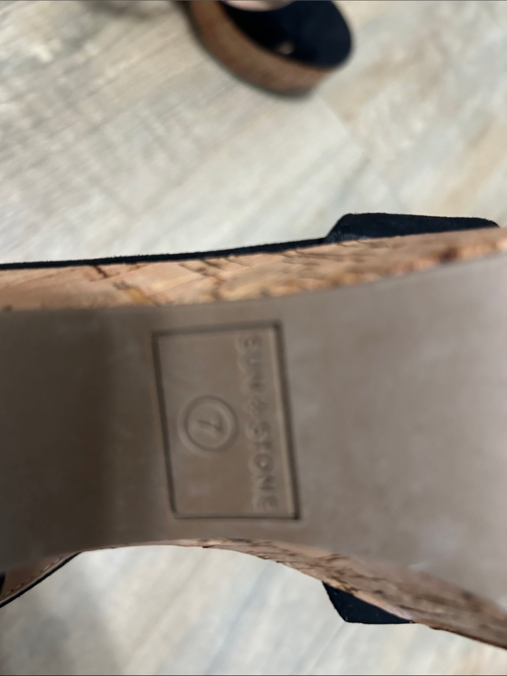 Sun + Stone Black Cork Platform Sandals - Picture 7 of 7